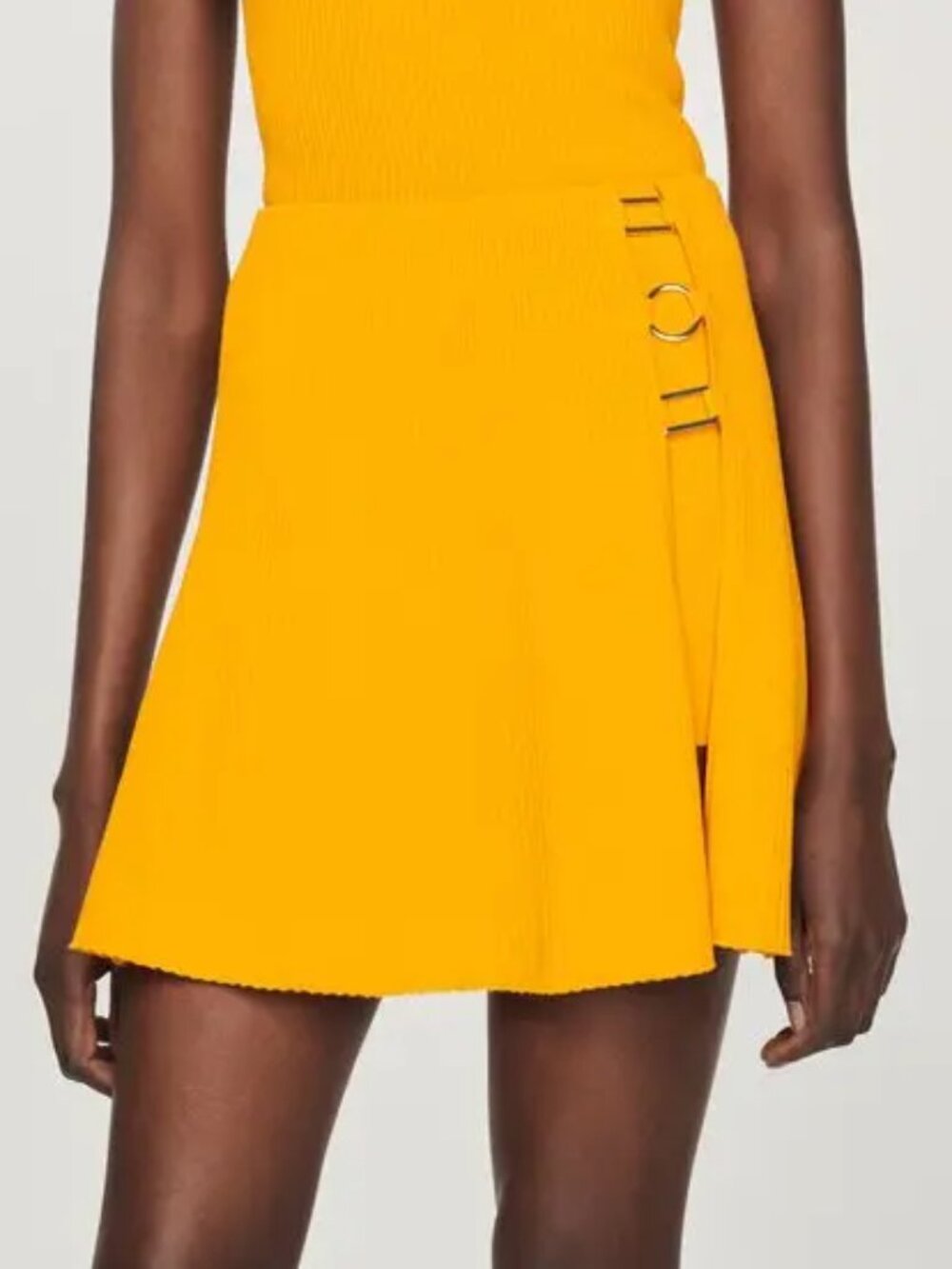 Sandro Bussy Rib Mini Skirt Orange Size 36